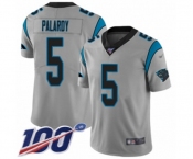 Men's Carolina Panthers #5 Michael Palardy Silver Inverted Legend Limited 100th Season Football Jersey