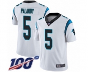 Men's Carolina Panthers #5 Michael Palardy White Vapor Untouchable Limited Player 100th Season Football Jersey