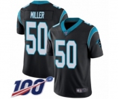 Men's Carolina Panthers #50 Christian Miller Black Team Color Vapor Untouchable Limited Player 100th Season Football Jersey