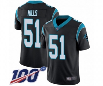 Men's Carolina Panthers #51 Sam Mills Black Team Color Vapor Untouchable Limited Player 100th Season Football Jersey