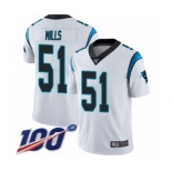 Men's Carolina Panthers #51 Sam Mills White Vapor Untouchable Limited Player 100th Season Football Jersey