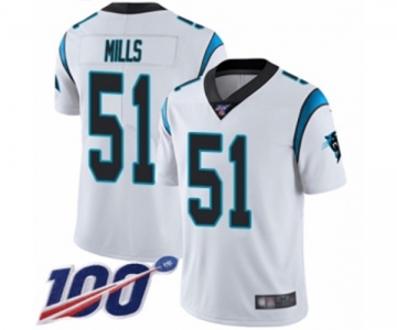 Men's Carolina Panthers #51 Sam Mills White Vapor Untouchable Limited Player 100th Season Football Jersey