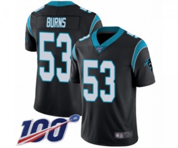 Men's Carolina Panthers #53 Brian Burns Black Team Color Vapor Untouchable Limited Player 100th Season Football Jersey