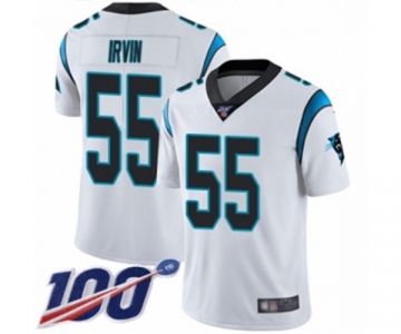 Men's Carolina Panthers #55 Bruce Irvin White Vapor Untouchable Limited Player 100th Season Football Jersey