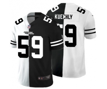 Men's Carolina Panthers #59 Luke Kuechly Black V White Peace Split Vapor Untouchable Limited Football Jersey