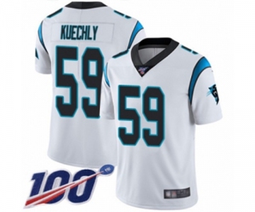 Men's Carolina Panthers #59 Luke Kuechly White Vapor Untouchable Limited Player 100th Season Football Jersey