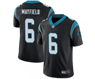 Men's Carolina Panthers #6 Baker Mayfield Black Vapor Untouchable Limited Stitched Jersey