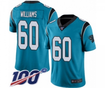 Men's Carolina Panthers #60 Daryl Williams Blue Alternate Vapor Untouchable Limited Player 100th Season Football Jersey