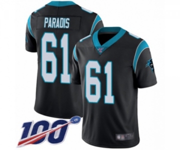 Men's Carolina Panthers #61 Matt Paradis Black Team Color Vapor Untouchable Limited Player 100th Season Football Jersey