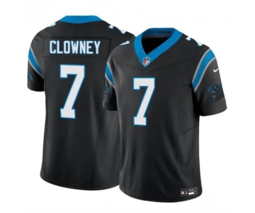 Men's Carolina Panthers #7 Jadeveon Clowney Black 2024 F.U.S.E. Vapor Limited Football Stitched Jersey