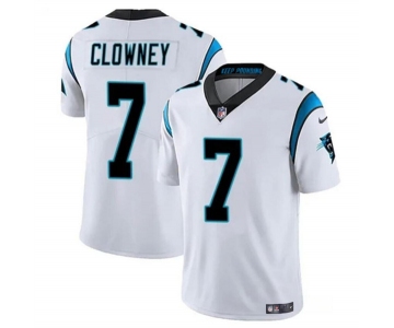 Men's Carolina Panthers #7 Jadeveon Clowney White Vapor Limited Football Stitched Jersey