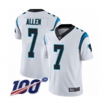 Men's Carolina Panthers #7 Kyle Allen White Vapor Untouchable Limited Player 100th Season Football Jersey