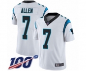 Men's Carolina Panthers #7 Kyle Allen White Vapor Untouchable Limited Player 100th Season Football Jersey