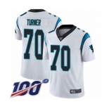 Men's Carolina Panthers #70 Trai Turner White Vapor Untouchable Limited Player 100th Season Football Jersey