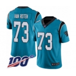 Men's Carolina Panthers #73 Greg Van Roten Limited Blue Rush Vapor Untouchable 100th Season Football Jersey