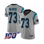 Men's Carolina Panthers #73 Greg Van Roten Silver Inverted Legend Limited 100th Season Football Jersey