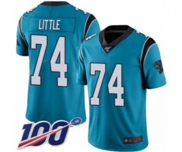 Men's Carolina Panthers #74 Greg Little Blue Alternate Vapor Untouchable Limited Player 100th Season Football Jersey