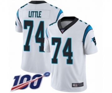 Men's Carolina Panthers #74 Greg Little White Vapor Untouchable Limited Player 100th Season Football Jersey