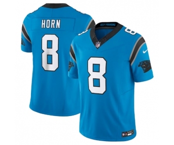 Men's Carolina Panthers #8 Jaycee Horn Blue 2023 F.U.S.E. Vapor Untouchable Stitched Football Jersey