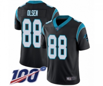 Men's Carolina Panthers #88 Greg Olsen Black Team Color Vapor Untouchable Limited Player 100th Season Football Jersey