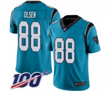 Men's Carolina Panthers #88 Greg Olsen Blue Alternate Vapor Untouchable Limited Player 100th Season Football Jersey