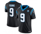 Men's Carolina Panthers #9 Bryce Young Black 2024 30th Anniversary Patch F.U.S.E. Vapor Limited Stitched Football Jersey