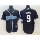 Men's Carolina Panthers #9 Bryce Young Black With Patch Cool Base Stitched Baseball Jersey