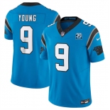 Men's Carolina Panthers #9 Bryce Young Blue 2024 30th Anniversary Patch F.U.S.E. Vapor Limited Stitched Football Jersey