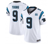 Men's Carolina Panthers #9 Bryce Young White 2024 30th Anniversary Patch F.U.S.E. Vapor Limited Stitched Football Jersey