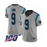 Men's Carolina Panthers #9 Graham Gano Silver Inverted Legend Limited 100th Season Football Jersey