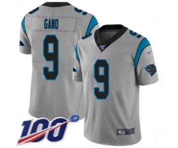 Men's Carolina Panthers #9 Graham Gano Silver Inverted Legend Limited 100th Season Football Jersey