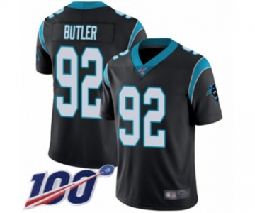 Men's Carolina Panthers #92 Vernon Butler Black Team Color Vapor Untouchable Limited Player 100th Season Football Jersey