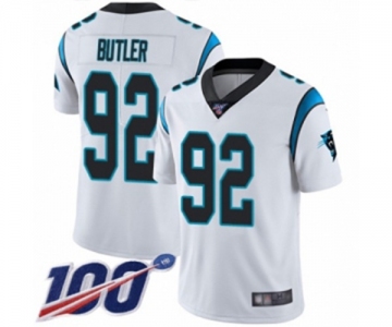 Men's Carolina Panthers #92 Vernon Butler White Vapor Untouchable Limited Player 100th Season Football Jersey