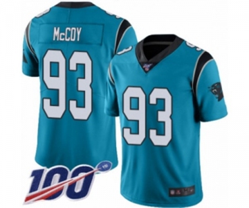 Men's Carolina Panthers #93 Gerald McCoy Limited Blue Rush Vapor Untouchable 100th Season Football Jersey