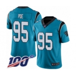 Men's Carolina Panthers #95 Dontari Poe Limited Blue Rush Vapor Untouchable 100th Season Football Jersey