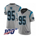 Men's Carolina Panthers #95 Dontari Poe Silver Inverted Legend Limited 100th Season Football Jersey