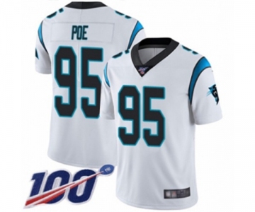 Men's Carolina Panthers #95 Dontari Poe White Vapor Untouchable Limited Player 100th Season Football Jersey