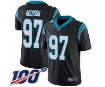 Men's Carolina Panthers #97 Mario Addison Black Team Color Vapor Untouchable Limited Player 100th Season Football Jersey