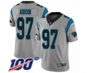 Men's Carolina Panthers #97 Mario Addison Silver Inverted Legend Limited 100th Season Football Jersey