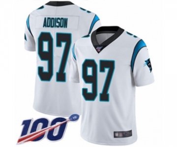 Men's Carolina Panthers #97 Mario Addison White Vapor Untouchable Limited Player 100th Season Football Jersey