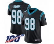 Men's Carolina Panthers #98 Marquis Haynes Black Team Color Vapor Untouchable Limited Player 100th Season Football Jersey