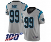 Men's Carolina Panthers #99 Kawann Short Silver Inverted Legend Limited 100th Season Football Jersey