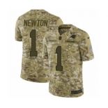 Men's Nike Carolina Panthers #1 Cam Newton Limited Camo 2018 Salute to Service NFL Jersey