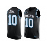 Men's Nike Carolina Panthers #10 Curtis Samuel Limited Black Player Name & Number Tank Top NFL Jersey