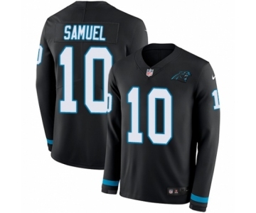 Men's Nike Carolina Panthers #10 Curtis Samuel Limited Black Therma Long Sleeve NFL Jersey