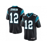 Men's Nike Carolina Panthers #12 Charles Johnson Limited Black Team Color NFL Jersey