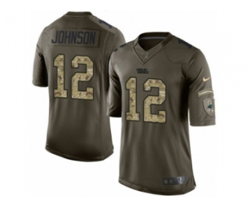 Men's Nike Carolina Panthers #12 Charles Johnson Limited Green Salute to Service NFL Jersey