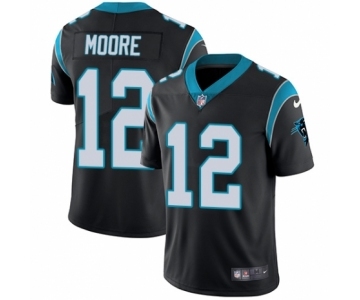 Men's Nike Carolina Panthers #12 DJ Moore Black Team Color Vapor Untouchable Limited Player NFL Jersey