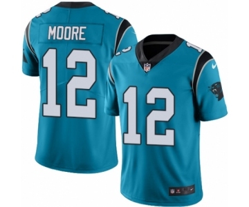 Men's Nike Carolina Panthers #12 DJ Moore Blue Alternate Vapor Untouchable Limited Player NFL Jersey