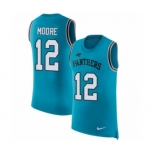 Men's Nike Carolina Panthers #12 DJ Moore Blue Rush Player Name & Number Tank Top NFL Jersey